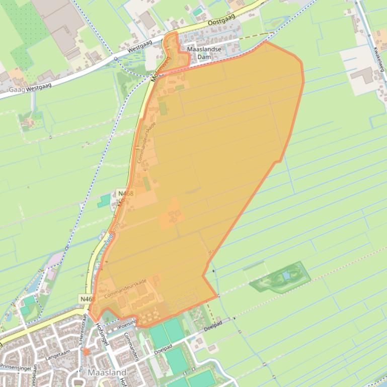 Kaart van postcodegebied 3155AD.