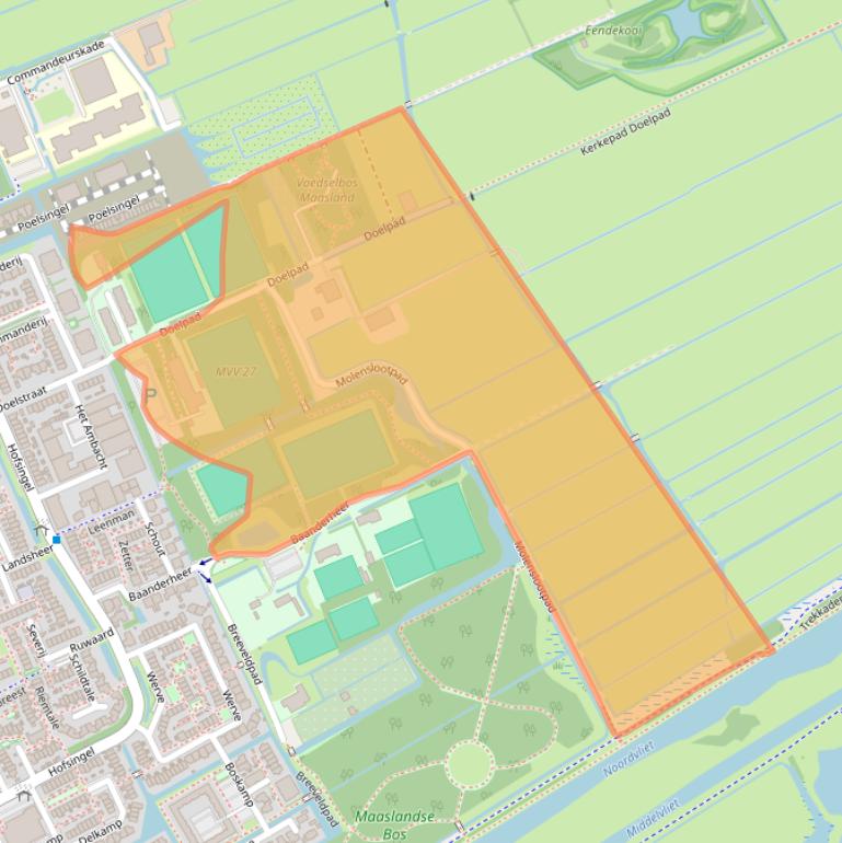 Kaart van postcodegebied 3155AE.