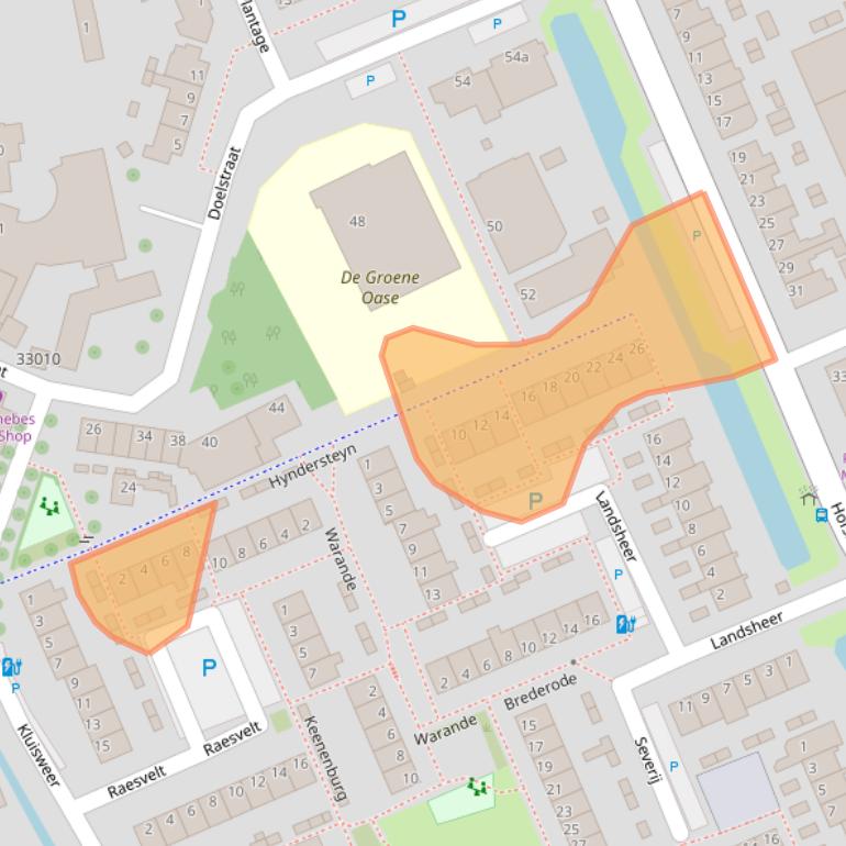 Kaart van postcodegebied 3155BE.