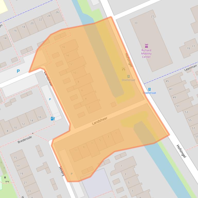 Kaart van postcodegebied 3155BK.