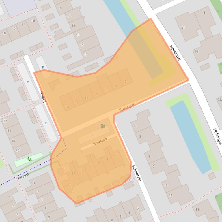 Kaart van postcodegebied 3155BP.