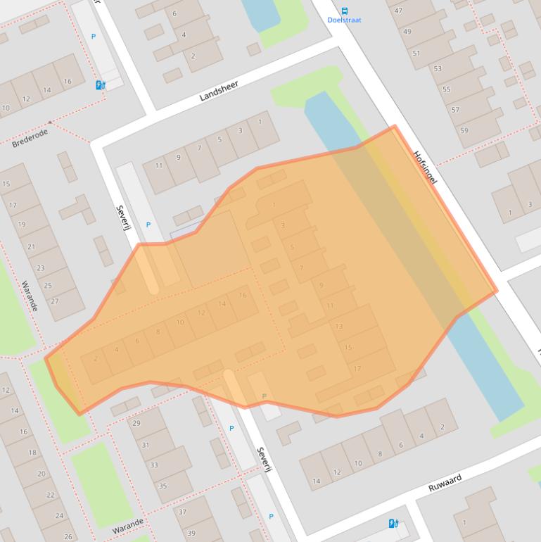 Kaart van postcodegebied 3155BR.