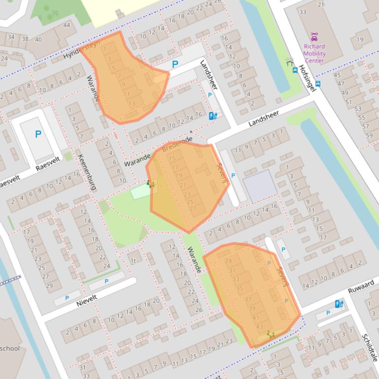 Kaart van postcodegebied 3155BS.