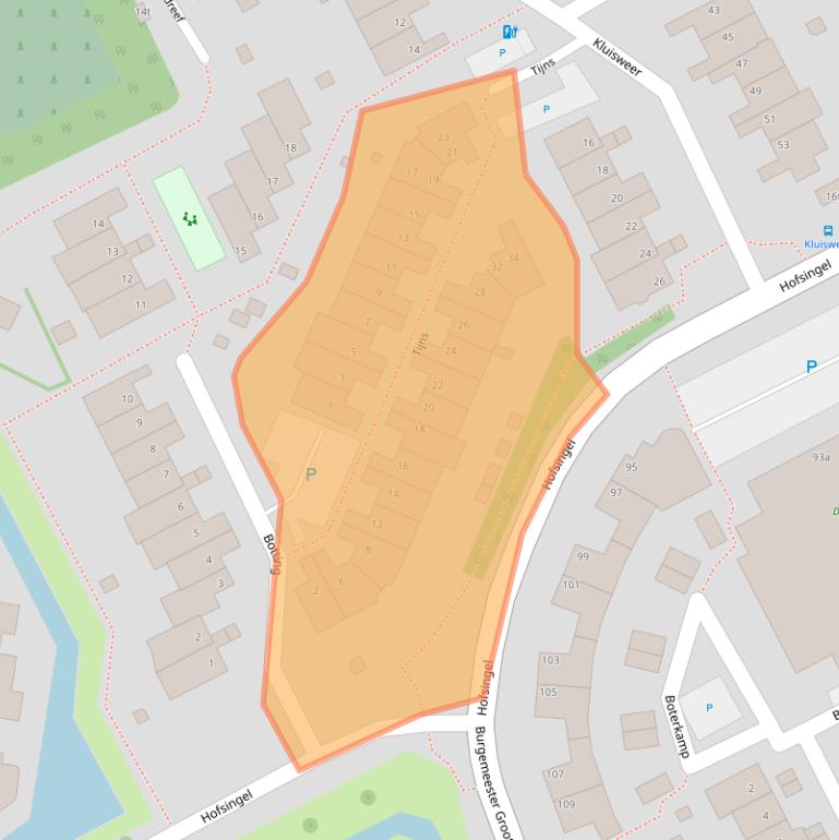 Kaart van postcodegebied 3155BX.