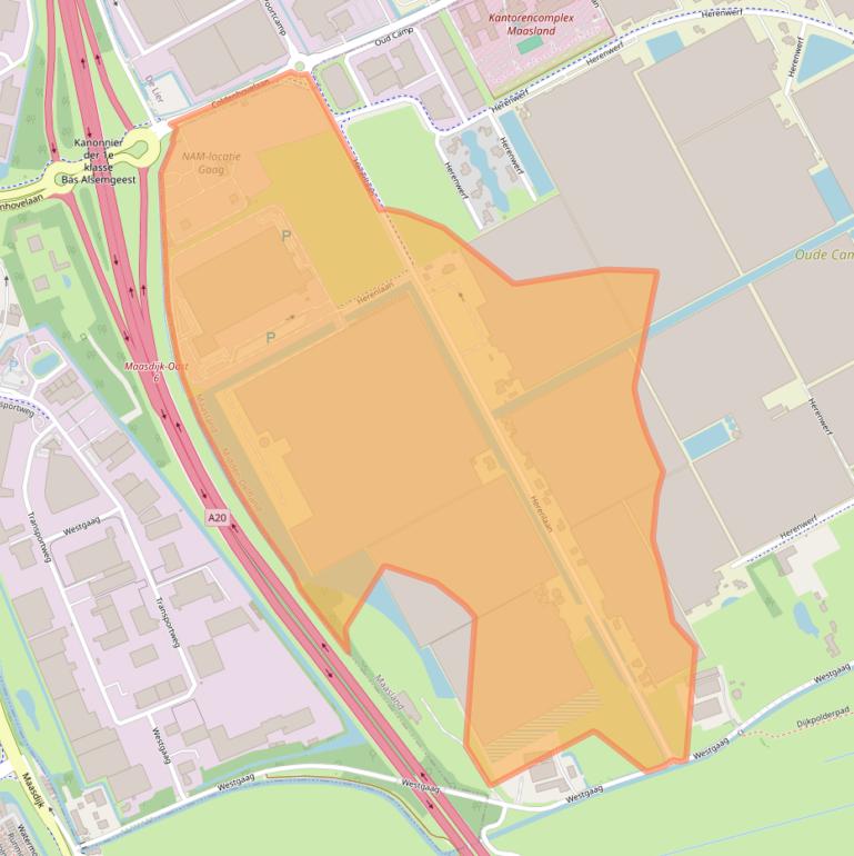 Kaart van postcodegebied 3155DC.