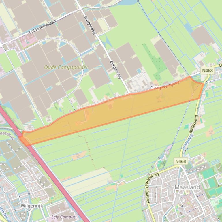 Kaart van postcodegebied 3155DD.