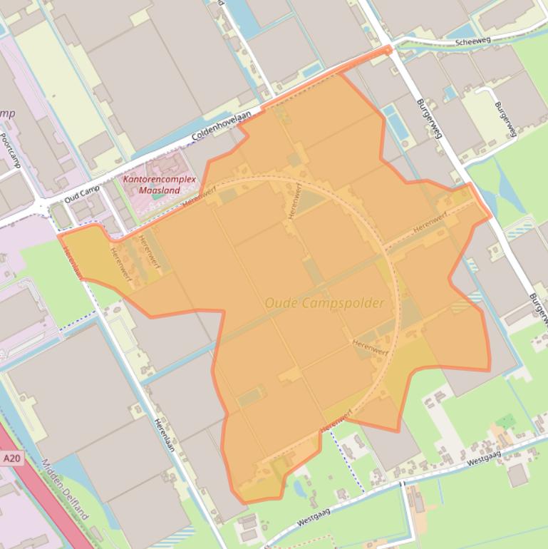 Kaart van postcodegebied 3155DK.