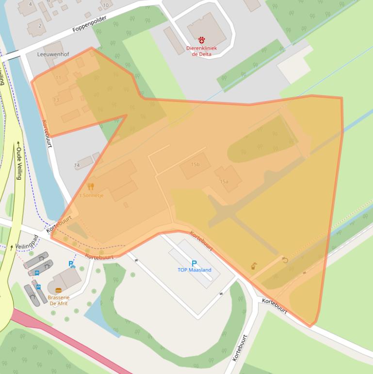 Kaart van postcodegebied 3155EG.