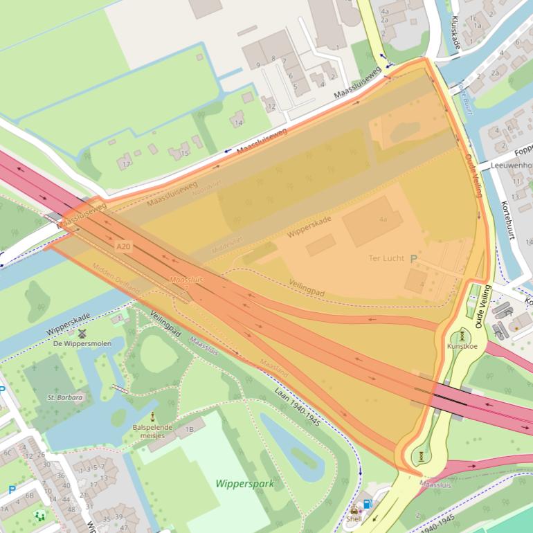 Kaart van postcodegebied 3155EN.