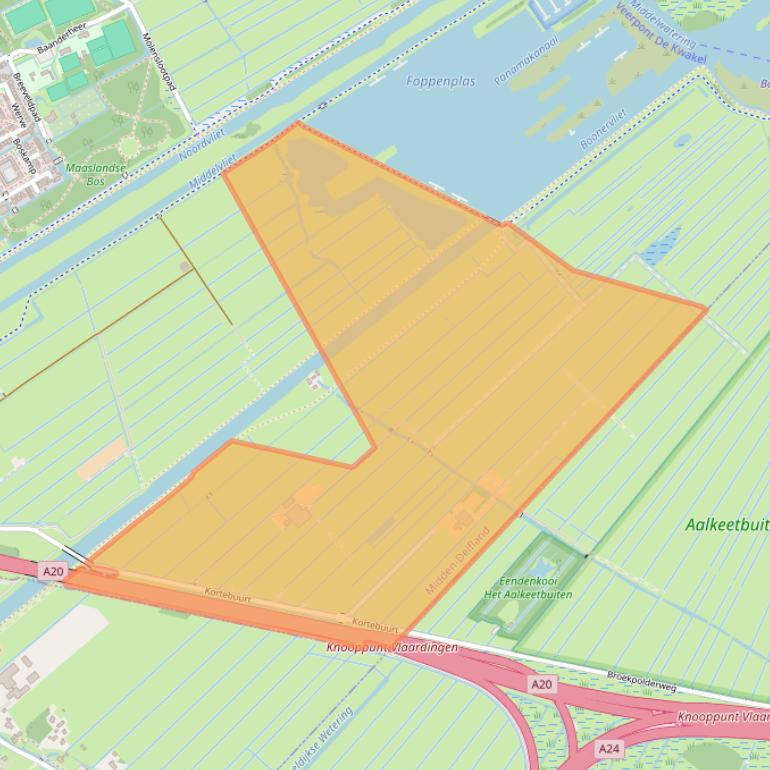 Kaart van postcodegebied 3155EP.