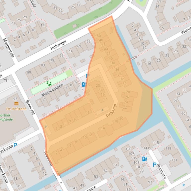 Kaart van postcodegebied 3155GD.