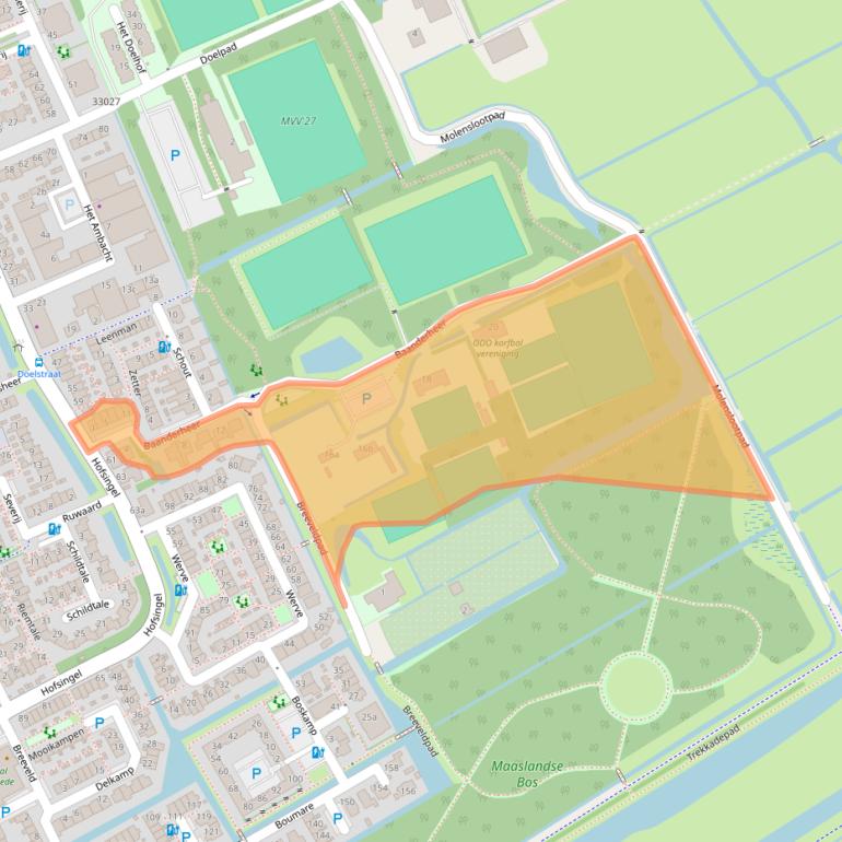 Kaart van postcodegebied 3155NA.