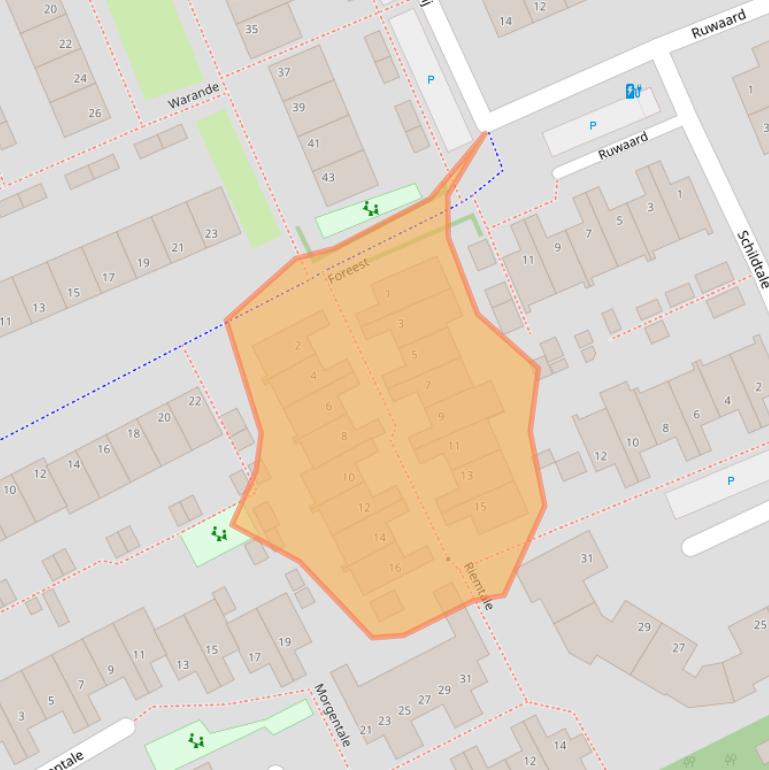 Kaart van postcodegebied 3155ND.