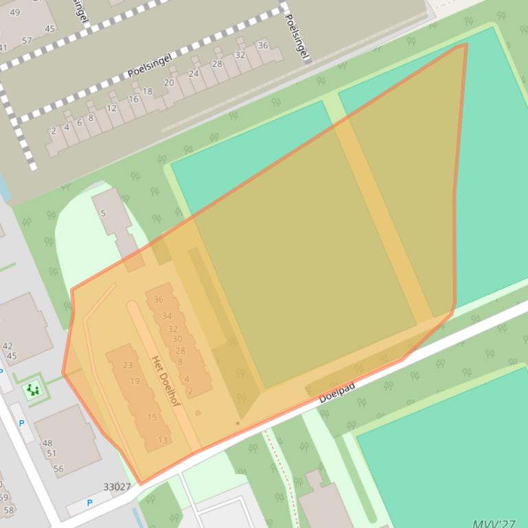 Kaart van postcodegebied 3155NZ.