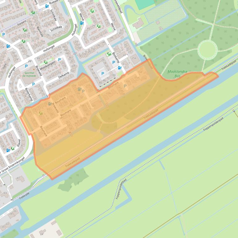 Kaart van postcodegebied 3155PB.