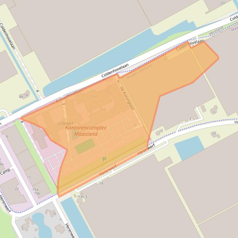 Kaart van postcodegebied 3155RC.