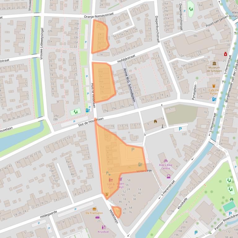 Kaart van postcodegebied 3155SE.