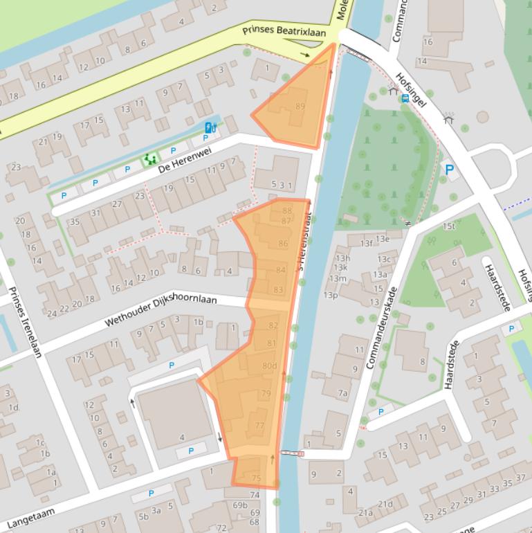 Kaart van postcodegebied 3155SM.