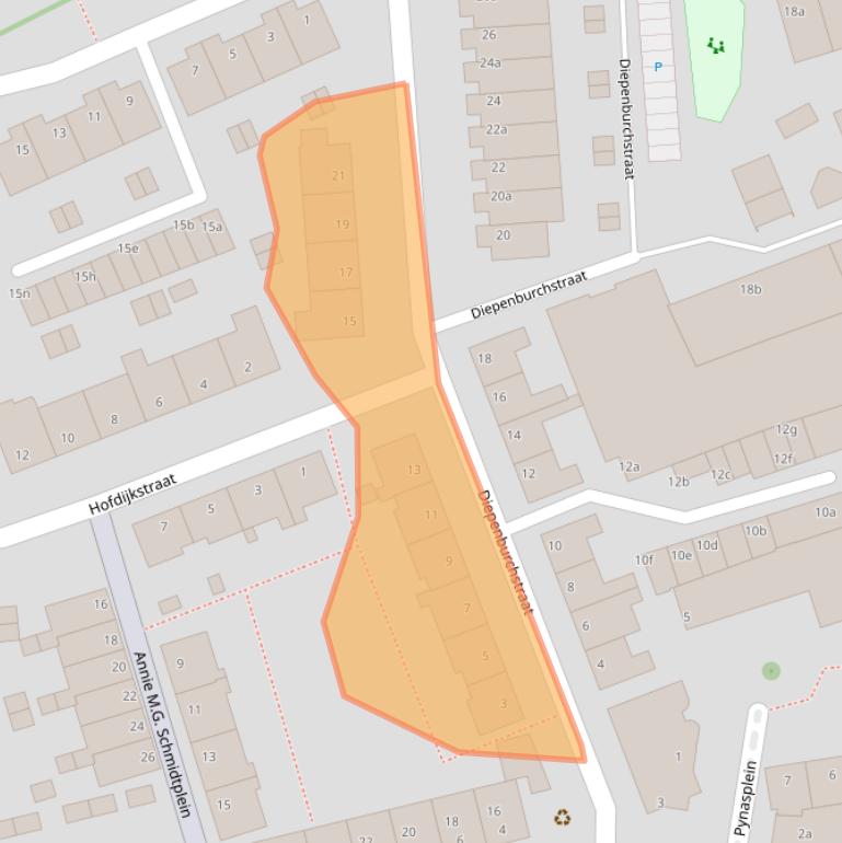 Kaart van postcodegebied 3155TB.