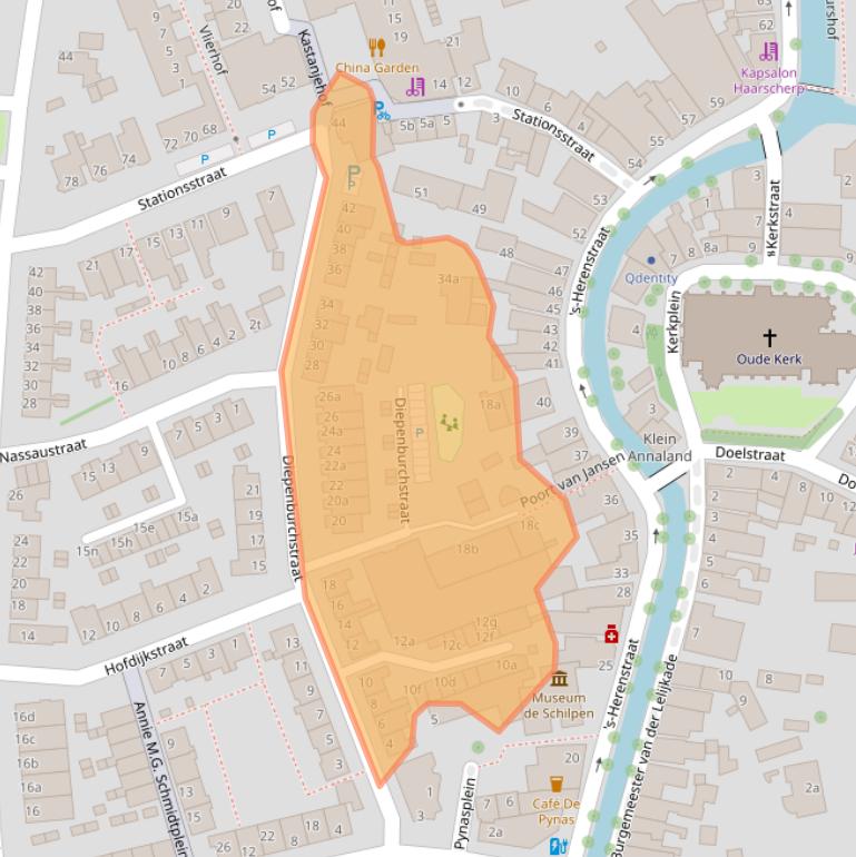 Kaart van postcodegebied 3155TC.