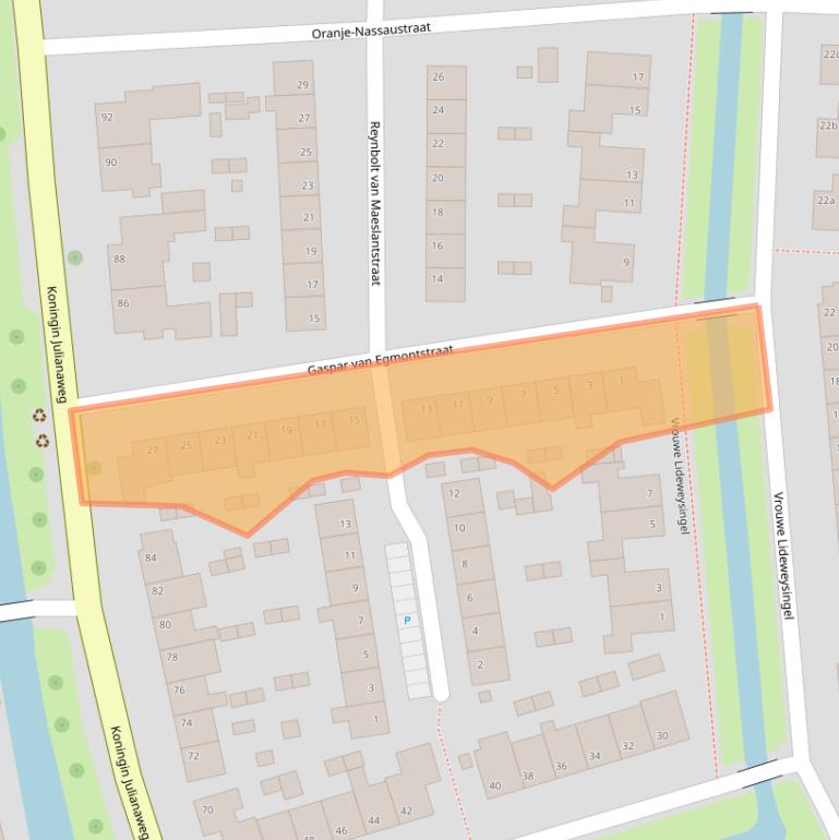 Kaart van postcodegebied 3155VA.