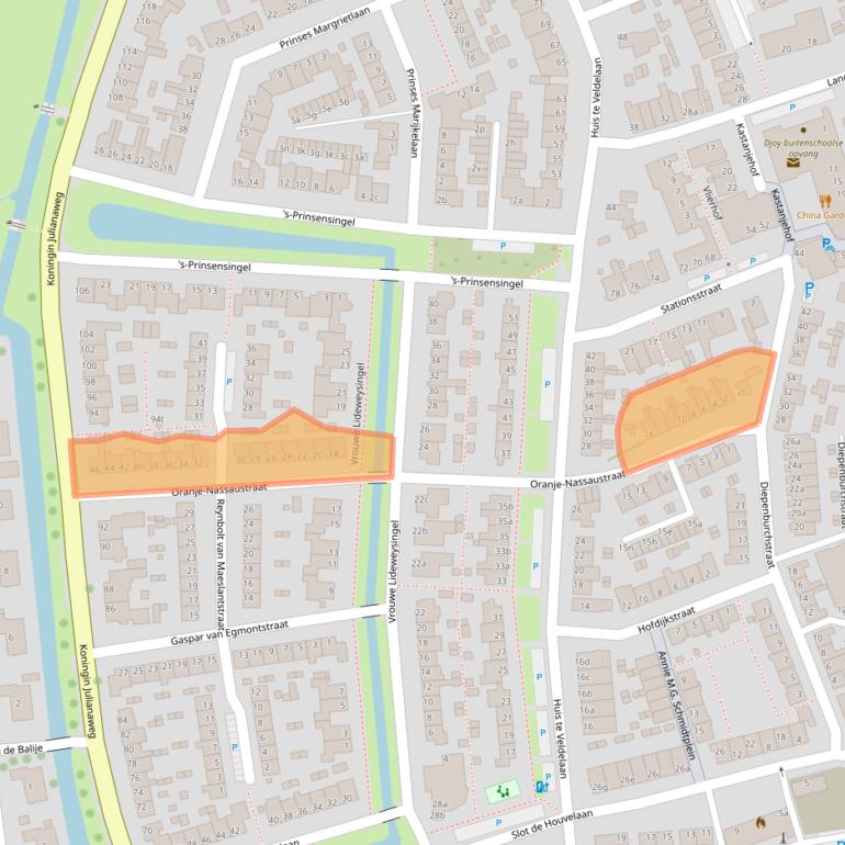 Kaart van postcodegebied 3155VJ.
