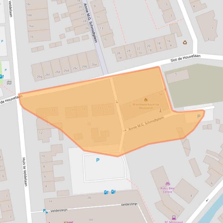 Kaart van postcodegebied 3155VP.