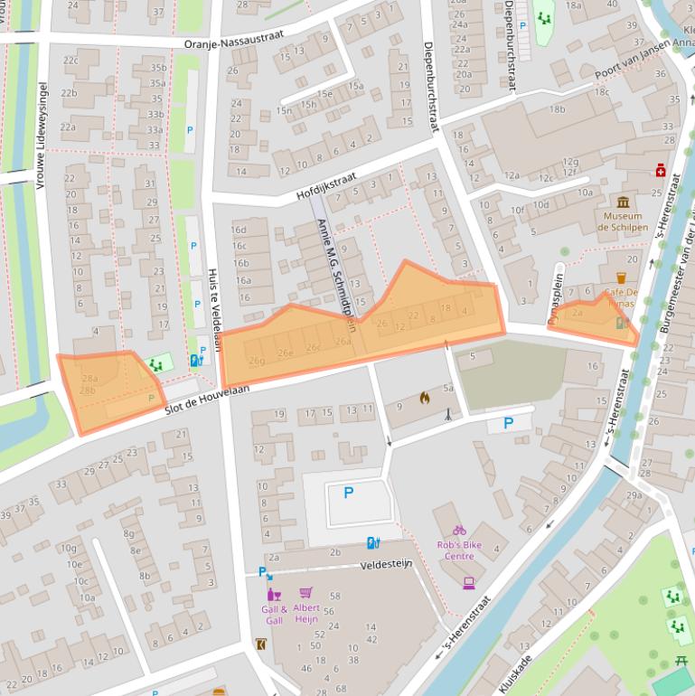 Kaart van postcodegebied 3155VS.