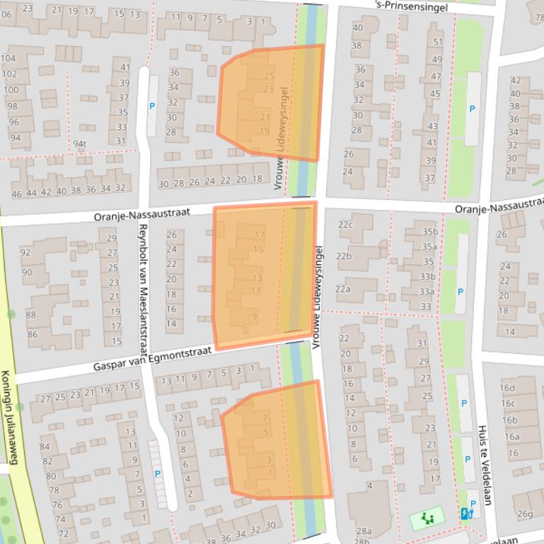 Kaart van postcodegebied 3155VV.