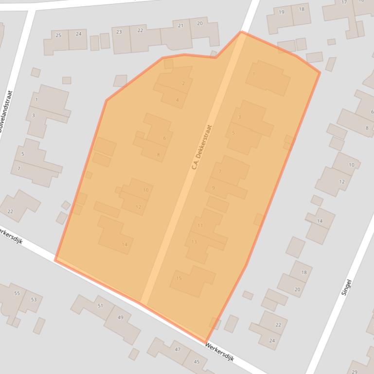 Kaart van postcodegebied 3161BA.