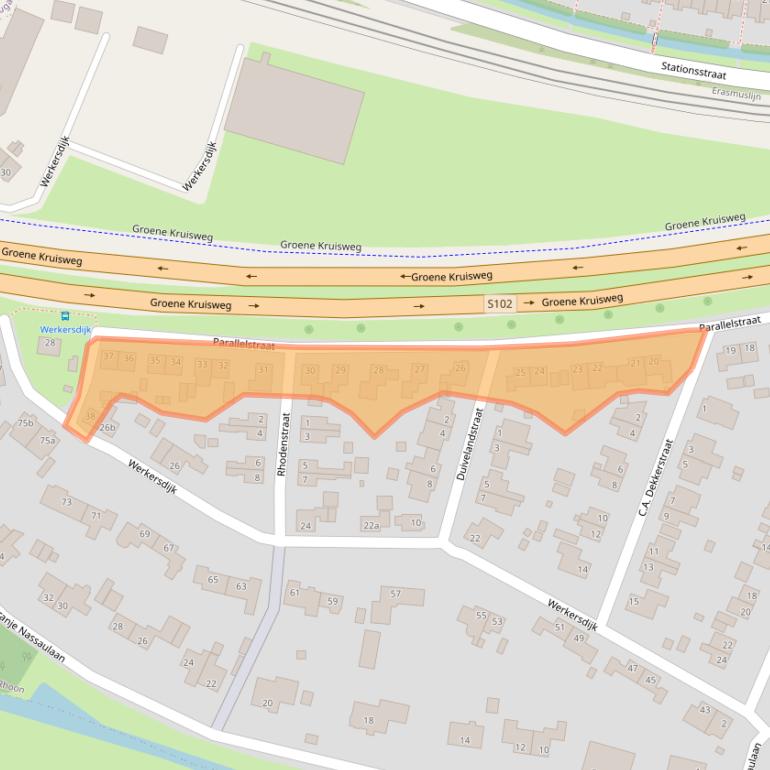 Kaart van postcodegebied 3161BE.