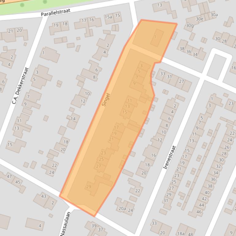 Kaart van postcodegebied 3161BJ.