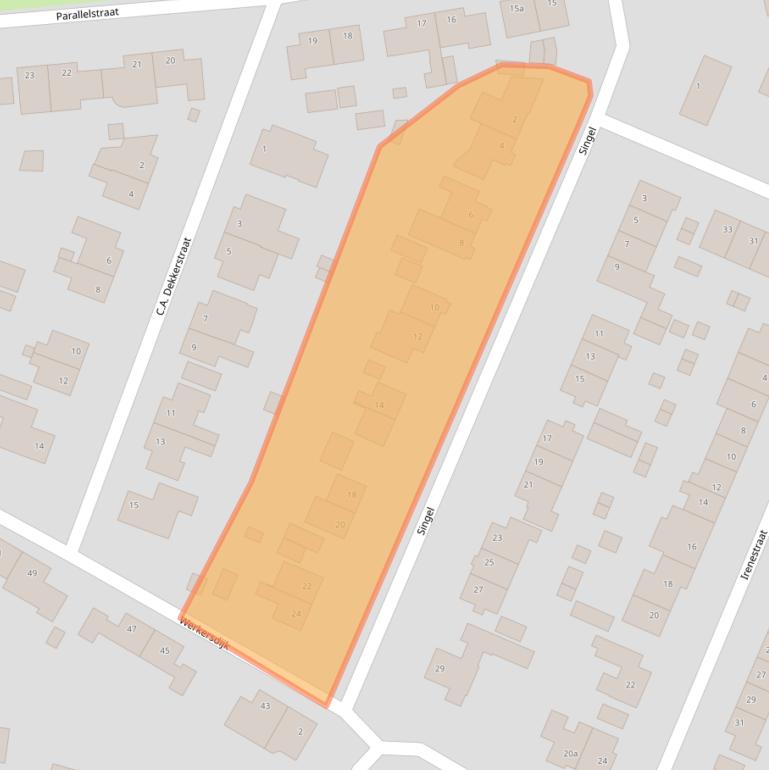 Kaart van postcodegebied 3161BK.