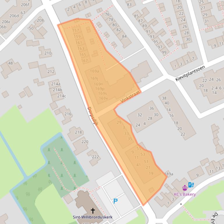 Kaart van postcodegebied 3161CB.