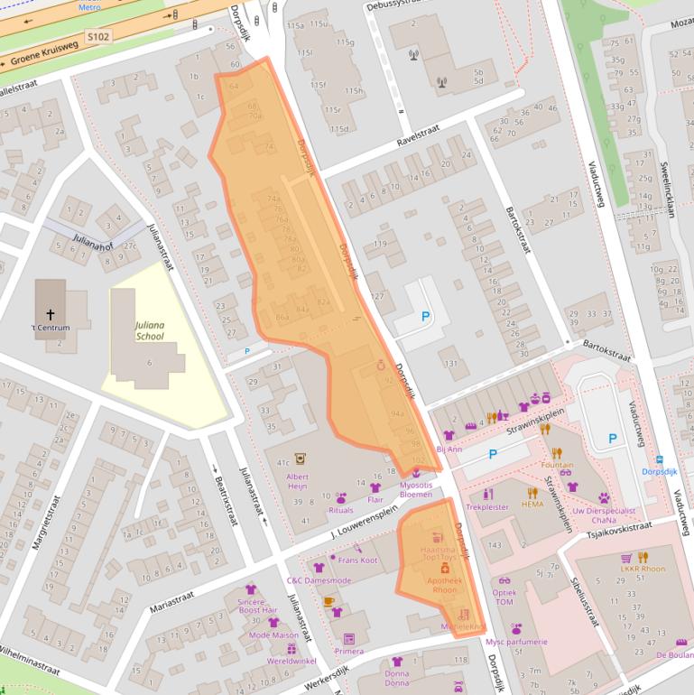 Kaart van postcodegebied 3161CD.
