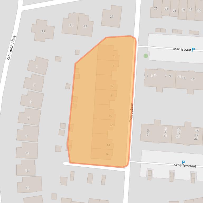 Kaart van postcodegebied 3161DC.