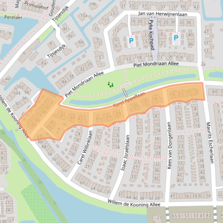 Kaart van postcodegebied 3161DS.