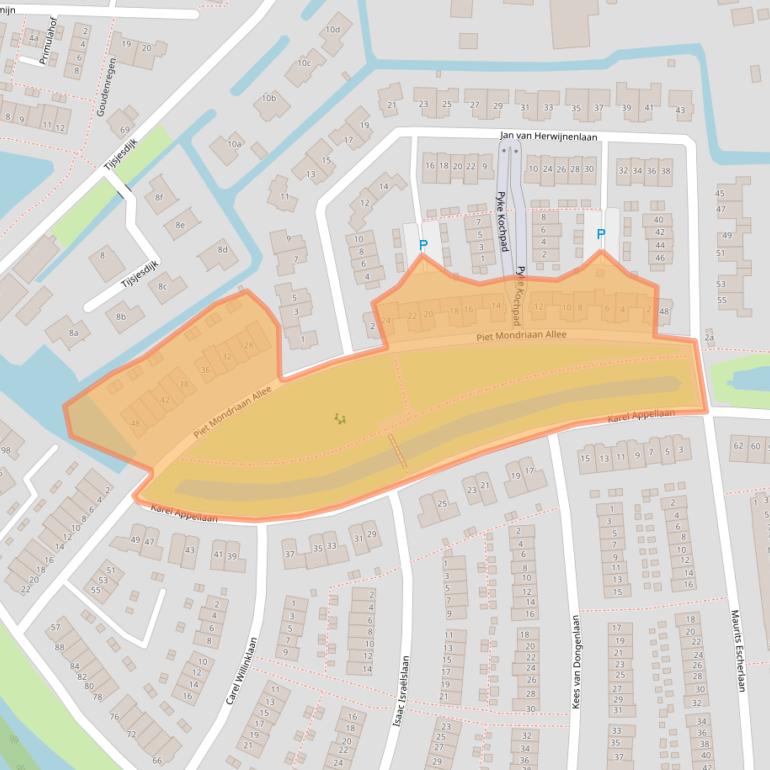 Kaart van postcodegebied 3161DW.
