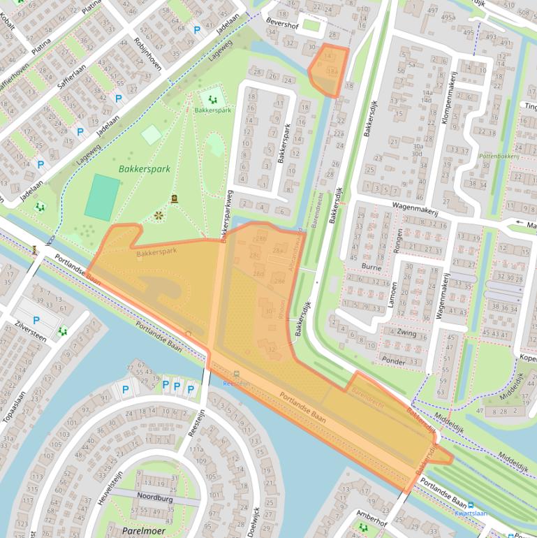 Kaart van postcodegebied 3161GA.
