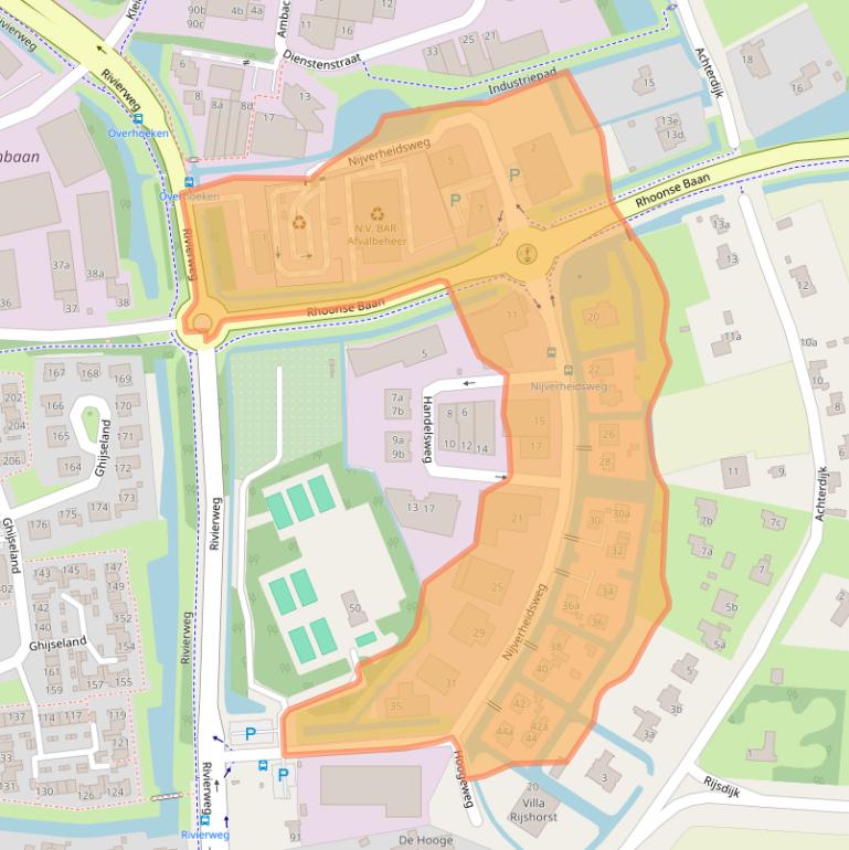 Kaart van postcodegebied 3161GJ.