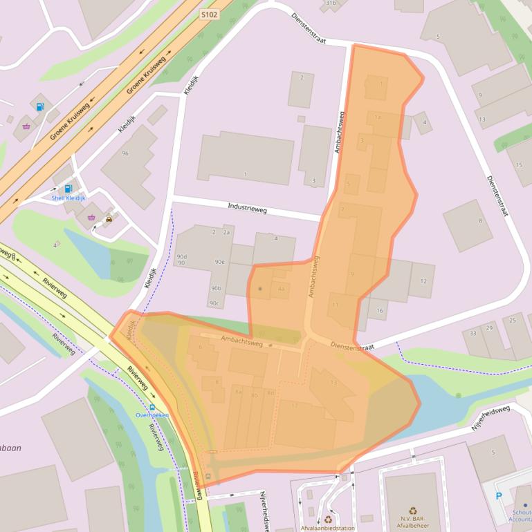 Kaart van postcodegebied 3161GL.