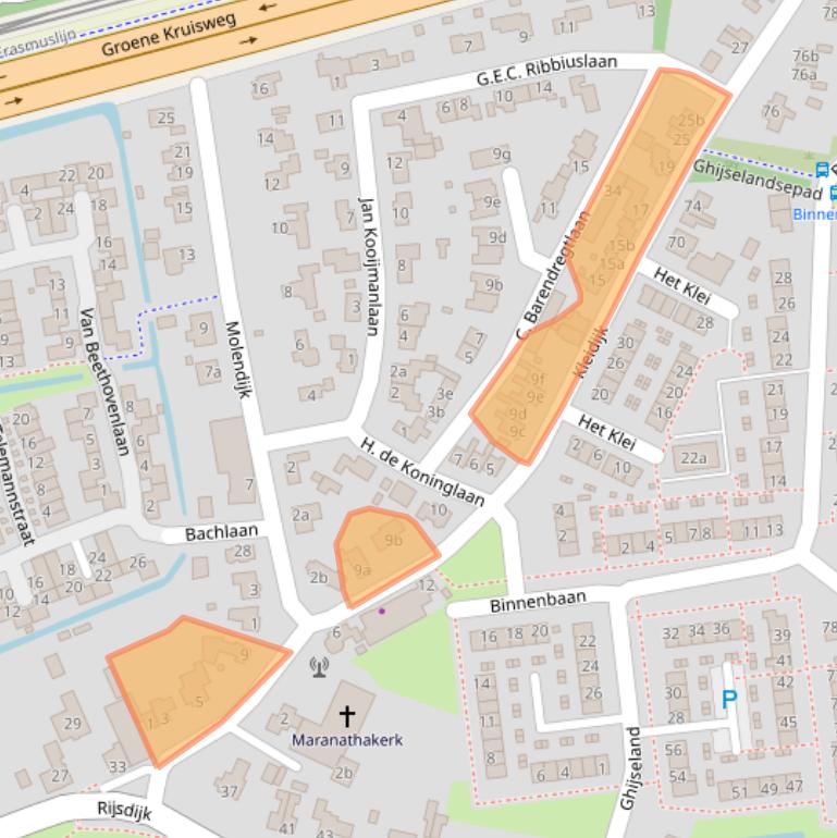 Kaart van postcodegebied 3161HD.