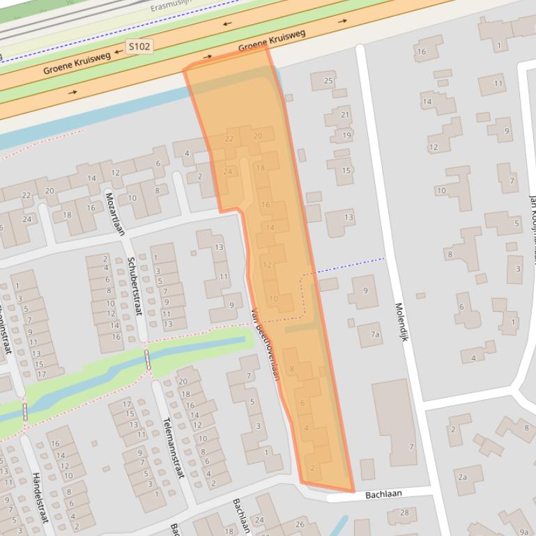 Kaart van postcodegebied 3161RW.