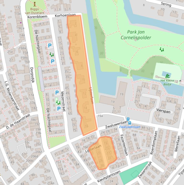 Kaart van postcodegebied 3161TG.