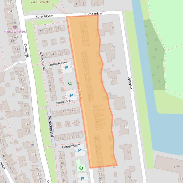 Kaart van postcodegebied 3161TJ.