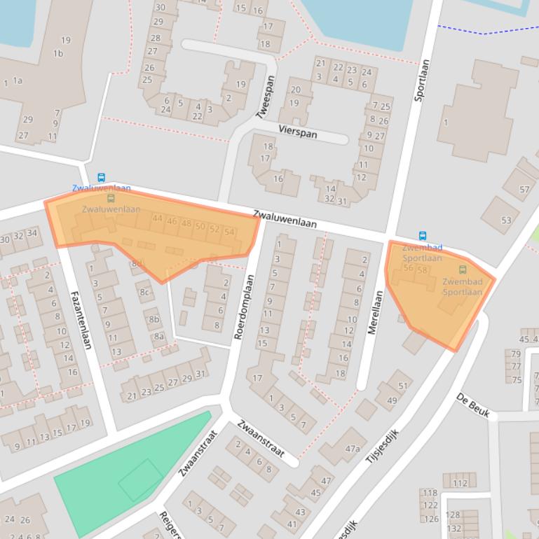 Kaart van postcodegebied 3161TZ.
