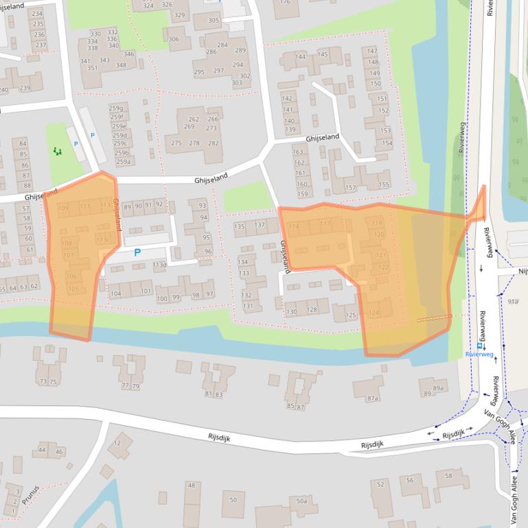 Kaart van postcodegebied 3161VJ.