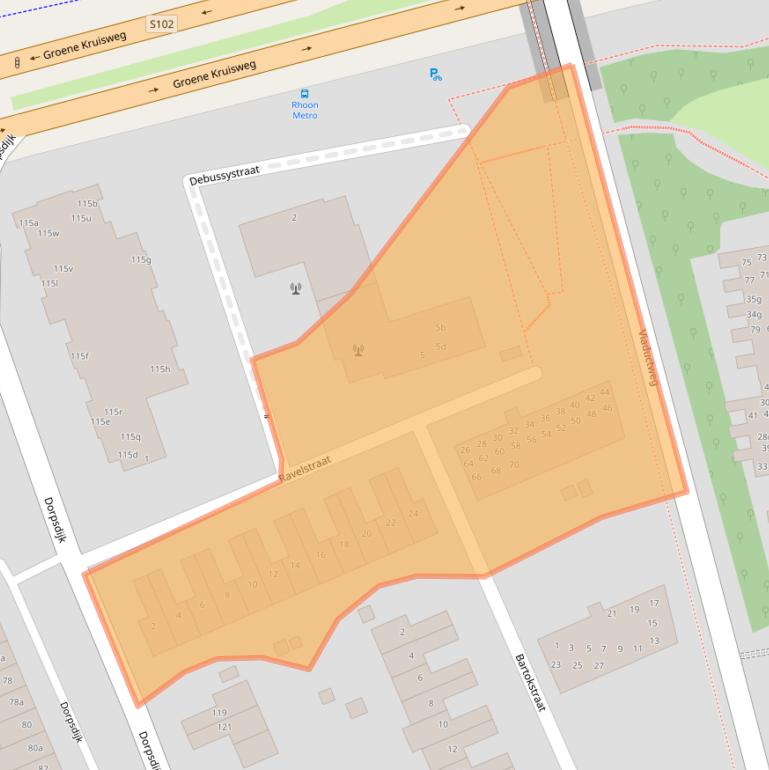 Kaart van postcodegebied 3161WE.