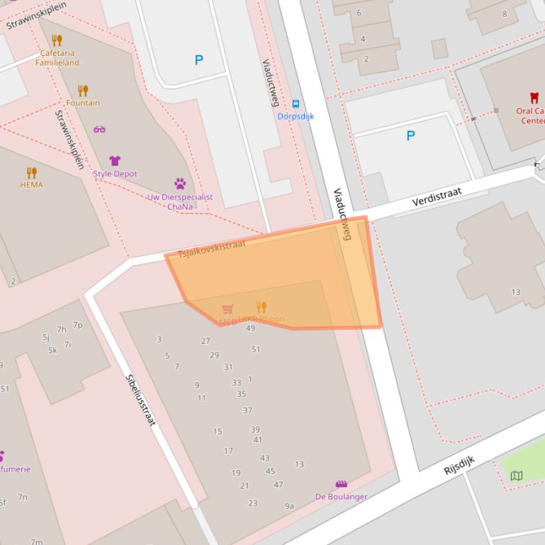 Kaart van postcodegebied 3161WH.