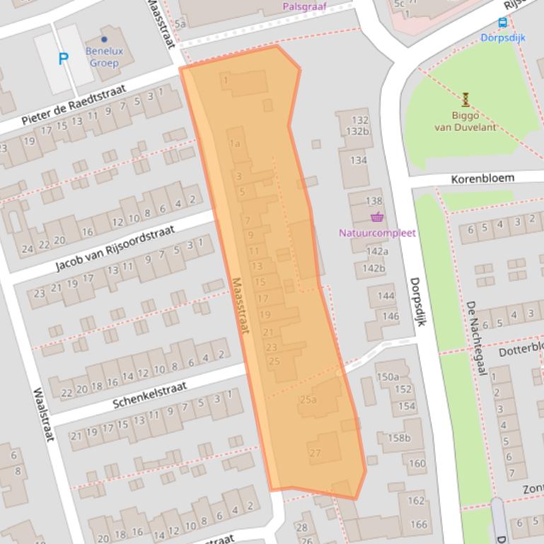 Kaart van postcodegebied 3161XG.